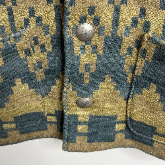 $995 RRL Ralph Lauren Southwestern Cotton Linen Wool Cardigan WOMEN Sz XS 1 RARE - Picture 3 of 16